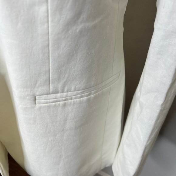 J.Crew Womens $178 Linen Holland Blazer White Size 4 Al222 - Picture 4 of 7